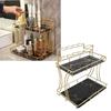 Countertop Storage Rack Double Layer Waterproof Counter   Shelf with Electric Toothbrush Holder for Bathroom