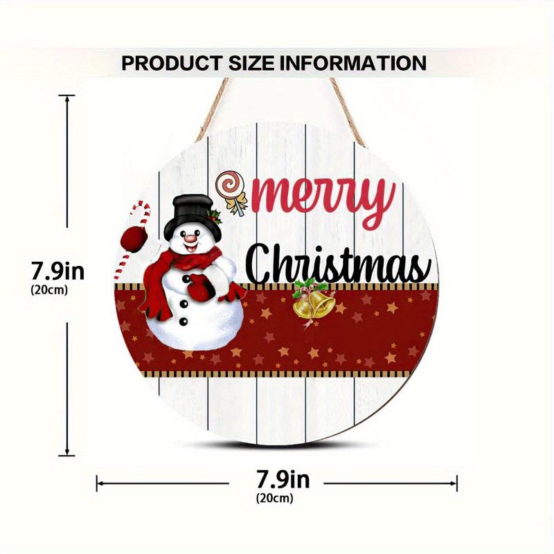 1pc Merry Christmas Wooden Sign Decor with Gnome And Candy Cane Design for Home Wall/Door Hanging Plaque