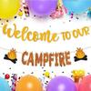 Themed Birthday Camping Party Decoration Background Banner Props Activity