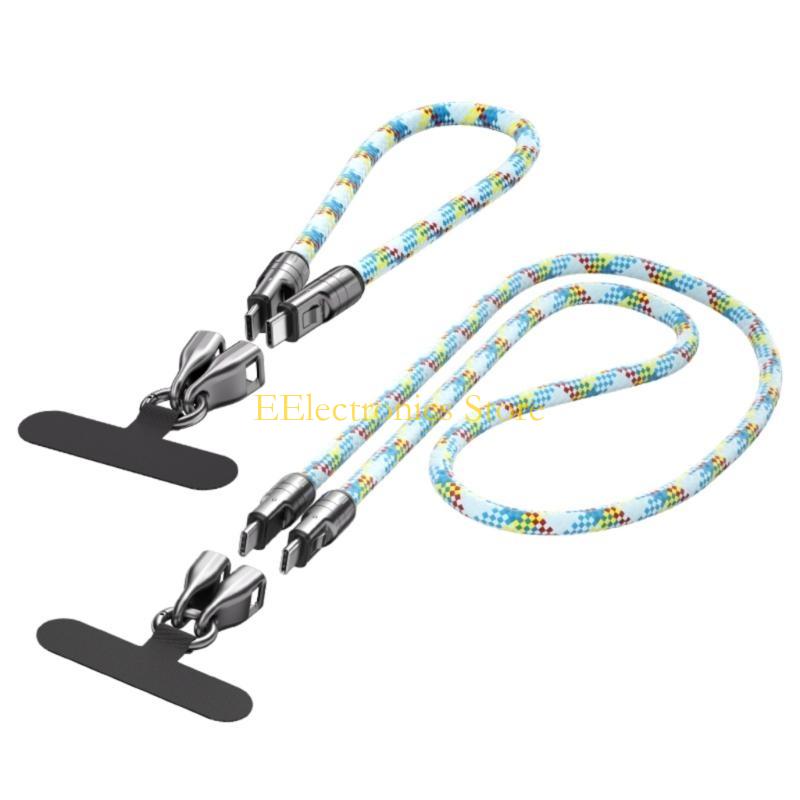 B03C Fast Speed PD240W Type C Charging Cord, Wearable Lanyard, Fast Data Syncs Cable for Setting