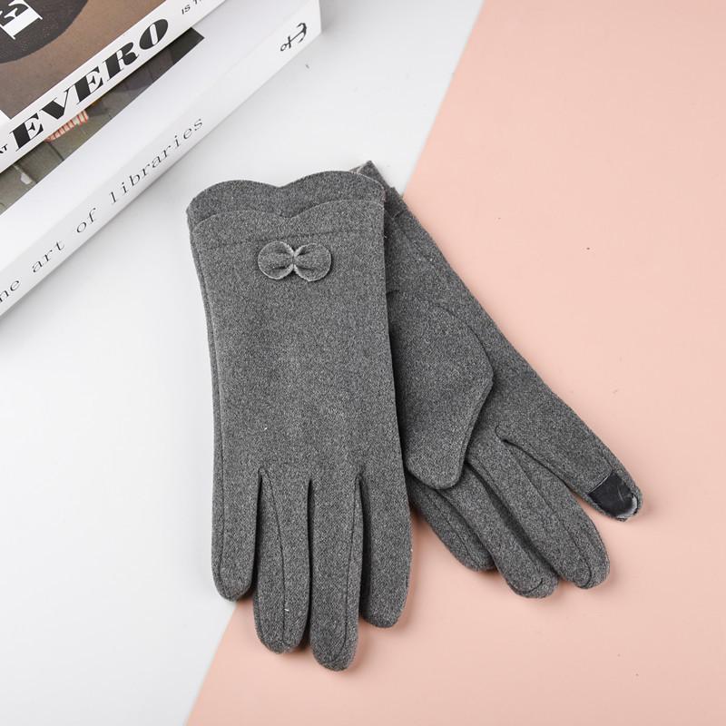 Nowe Damskie Rękawiczki z Futra Królika z Ekranem Dotykowym: Styl koreański Jazda na rowerze i jazda samochodem, Urocze podszycie z polaru na zimną pogodę
