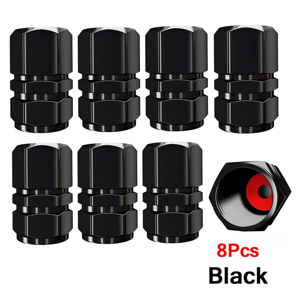 AUTCOAT Aluminum Alloy Car Wheel Tire Valve Caps Tyre Rim Stem Covers Car Dustproof Tire Cap For Cars Motorcycles Trucks Bikes Stem Caps1
