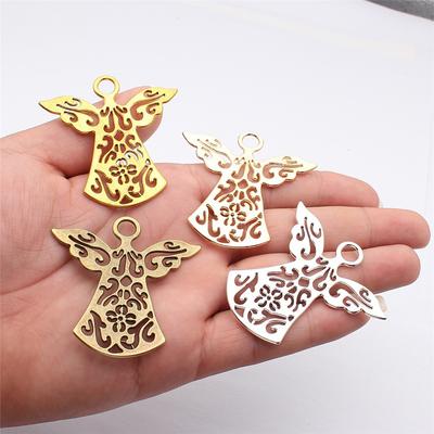 Großer detaillierter geflügelter Engel Anhänger Antik Bronze Zinklegierung Schmuckherstellung Zubehör DIY Bastler Stil Metall Anhänger