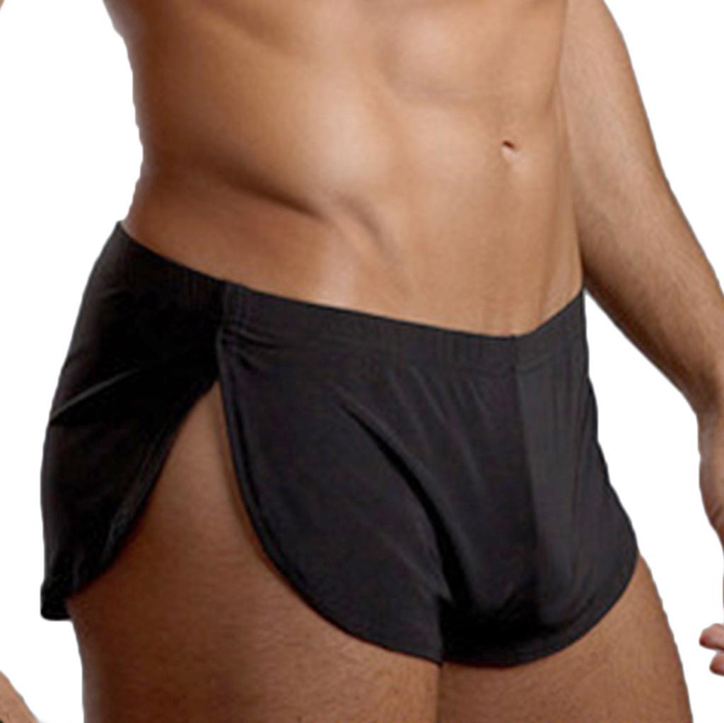 Sous-vêtements pour hommes, pantalon Sexy rond à trois points, short soyeux pour la maison