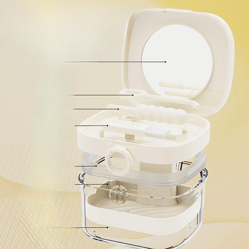 Multi-functional Dental Crown Cleaning Box, Portable Denture Cleaning and Soaking Box, Dental Crown Toothbrush Storage Box, Travel Storage Box