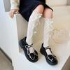 Lolita Ruffle Solid Color Cotton Middle Tube Socks Kids Hosiery Korean Style Socks Girls Calf Socks