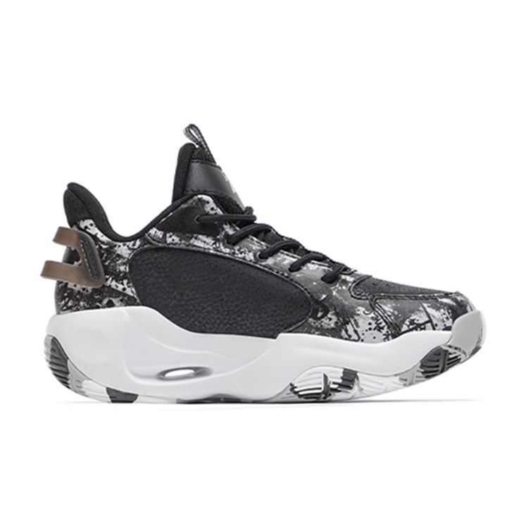 Anta Antiskid Shock Absorbing High Top Sports Casual Shoes Kids Sneakers Black Gray White 312151110R-3