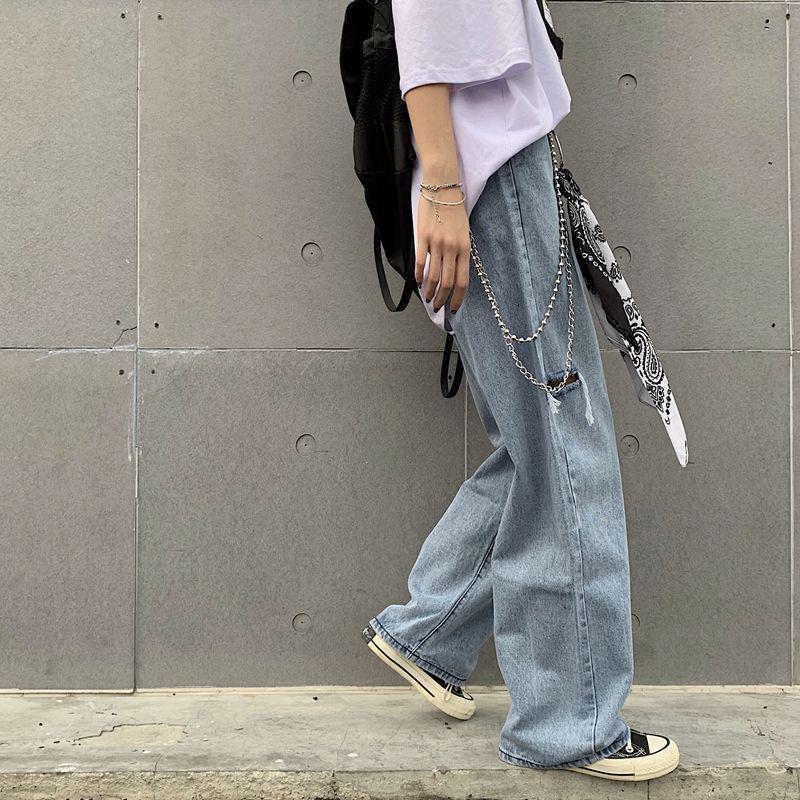 Unisex Hip Hop Keychain Jean Wallet Belt Chain Rock Punk Ribbon Biker Headscarf Metal Waist Chain Accessories