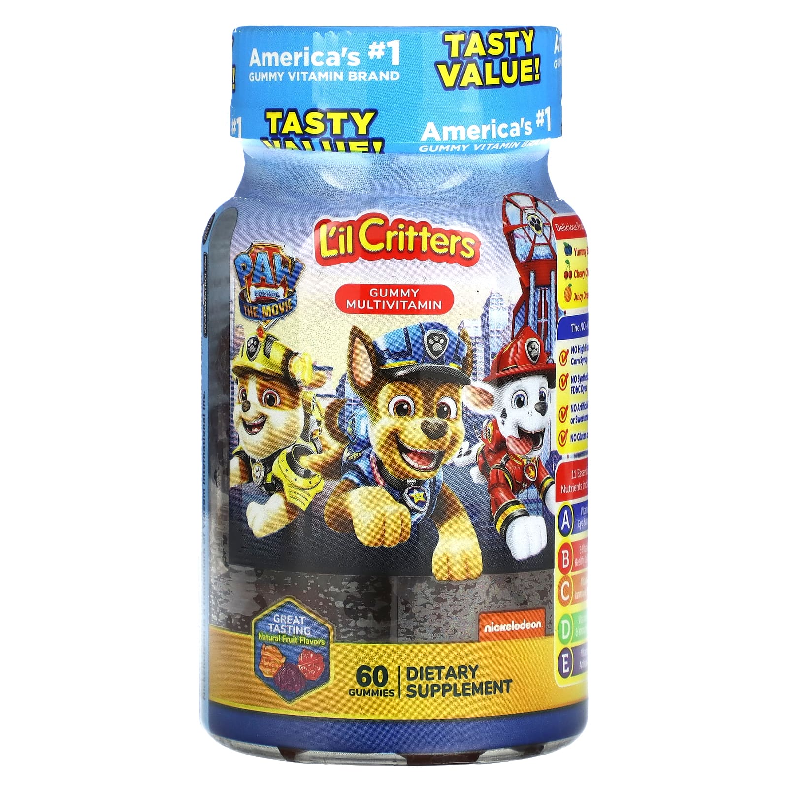 

L il Critters, Paw Patrol The Movie, Gummy Multivitamin, Natural Fruit, 60 Gummies