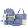 Schoolbag Student Color Matching Backpack Cute Cartoon Middle and High School Campus Style School Bag Large Capacity Four-piece Set Backpack