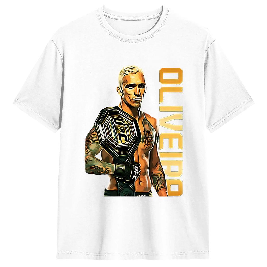 Charles Oliveira TShirt Beach Cotton T Shirts For Men Harajuku Custom Logo Tshirt Short Sleeve Street Style Tees
