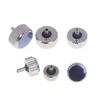 2PCS Silver Color Steel Watch Crown 4.5mm To 7mm Head Diameter With Long Post For Watch Crowns Repair