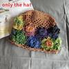 Style Knitted Ethnic Hat With Hollow Out Design And Flower Decoration Daily For