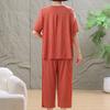 Women's Plus Size Summer 2-Piece Outfit, Ice Silk Casual Top & Capri Pants Set (3XL-7XL)