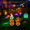 Halloweens Double Fellow pumpkins Metal Stake Stable Lawn Decoration Raitight Outdoor Party