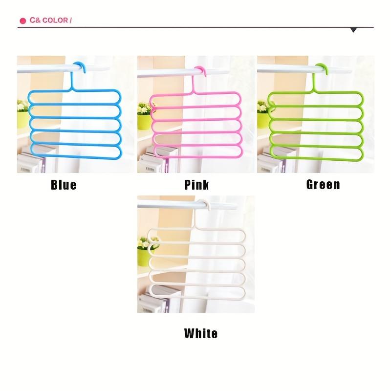 5-layer Pants Hanger Plastic Multi-Layer Pants Rack - Space-Saving, Anti-Slip, And Adjustable Design For Organizing Clothes, Scarves, And Accessories