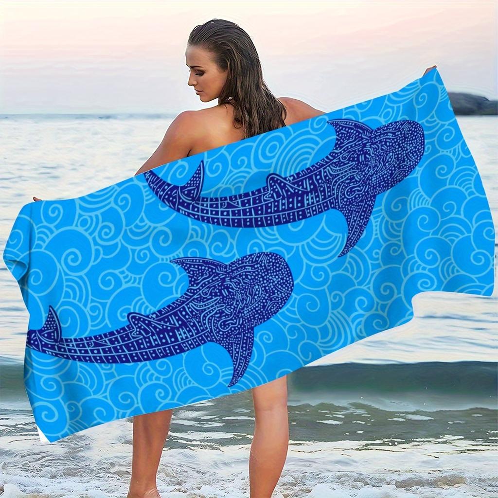1 Walhai Schnelltrocknendes Handtuch Einseitig Weiche Mikrofaser Schnelltrocknendes Strandhandtuch für Pool Strand Schwimmen Badezimmer Sommergeschenk