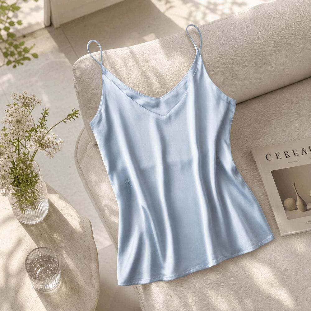 Stain Silk Spaghetti Strap Top V Neck Ladies' Base Vest Women Summer Camisole Women's Interior