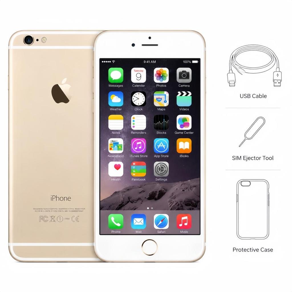 Refurbished Apple iPhone 6 Plus 128GB Black/Gold/Silver 5.5" Big Screen Smartphone Unlocked Global Version