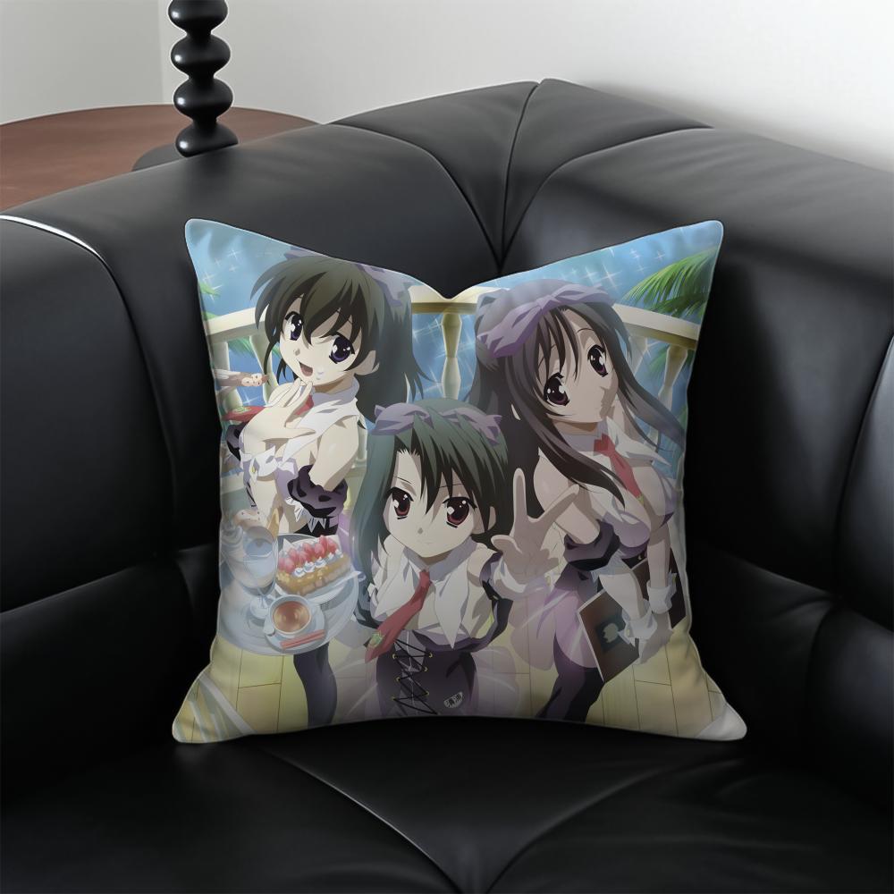 anime drama SSchool DDays Cushion Cover Pillow Case Antidustmite Invisible zipper silky plush cushion