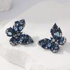 Exquisite Sparking Inlaid Blue Synthetic Zirconia Butterfly Shaped Stud Earrings for Women's  Elegant Jewelry Accessories