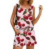 Women Sleeveless Tank Top and Shorts Set Floral Print Summer Casual Square Neck Pocketed Lounge Outfit Lightweight Soft Fabric