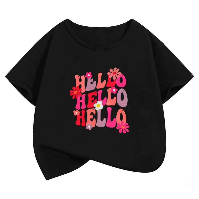 Graphic Tshirt Kids Summer Spring Soft Tee Flower T Shirts Funny Kids Childrens Tshirt Boys Girls Casual Top Tee