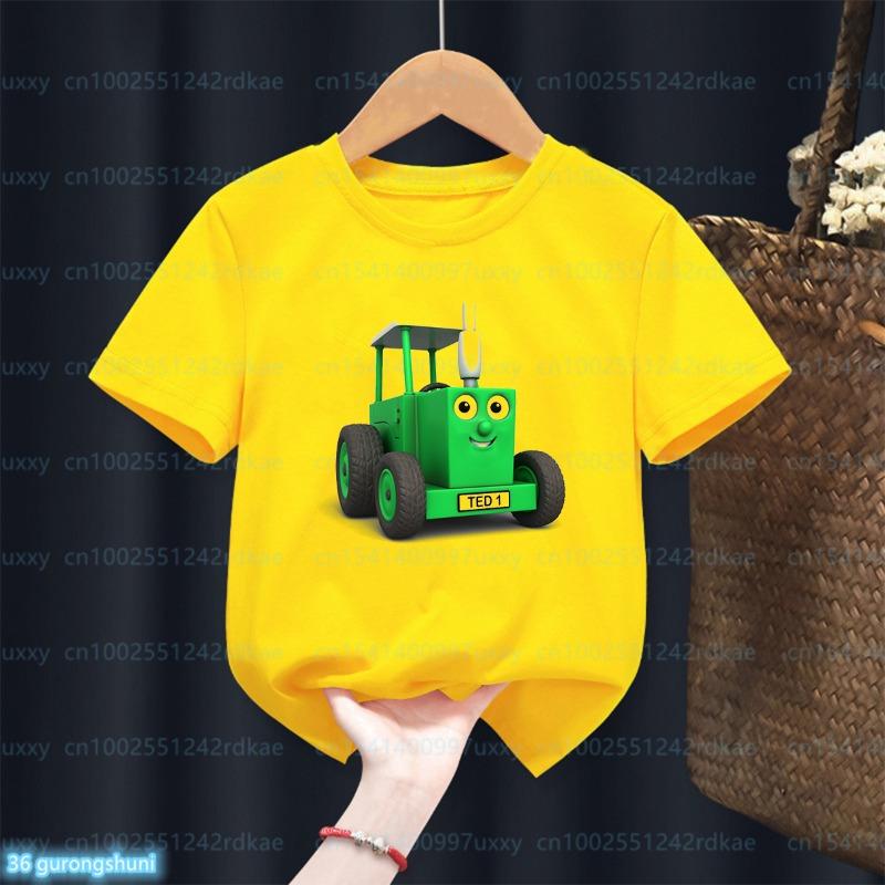 Colorful Cartoon Dinosaur Graphic T-Shirt, Featuring a Variety of Cute Dinosaur Prints in Short Sleeves