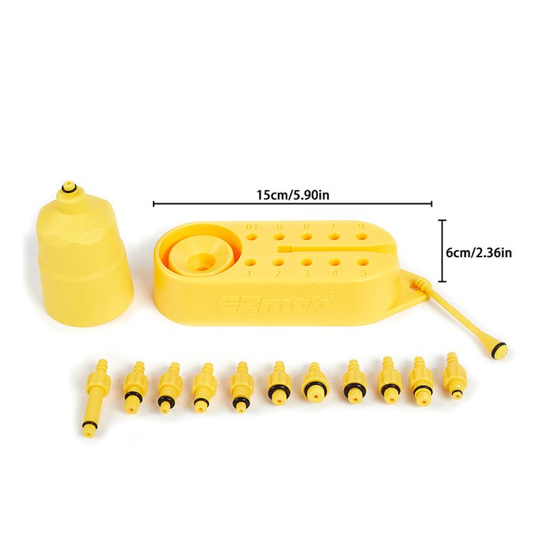 10 In 1 Bicycle Hydraulic Bleed Adapters Set Plastic Oil Funnel  Accessories