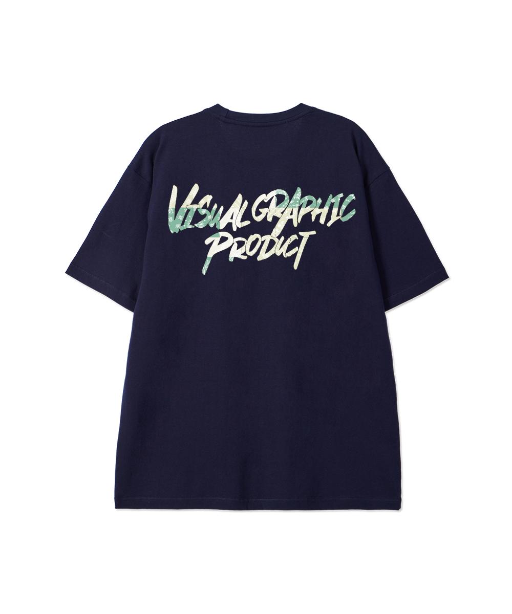 Biel Multi Paisley Graffiti Logo Short Sleeve T-Shirt Navy L