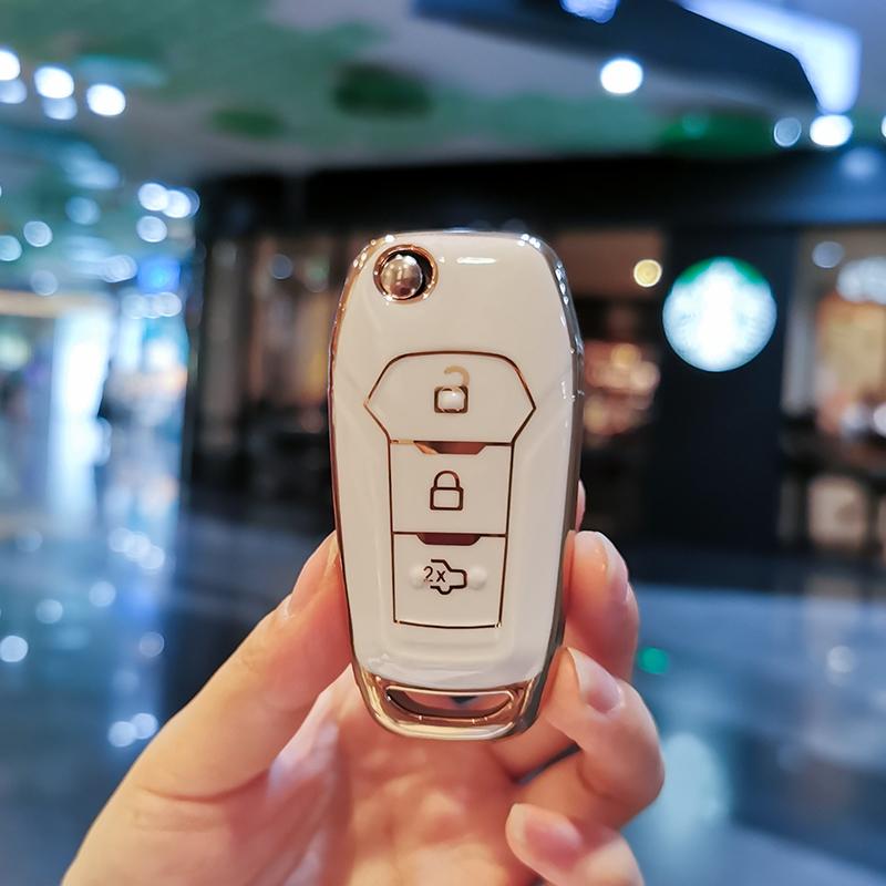 Soft TPU Car Smart Key Case Cover Fob For Ford MK3 MK4 MK5 Fiesta Ecosport Kuga Explorer Edge Mustang 3 4 ST Mondeo Holder Shell
