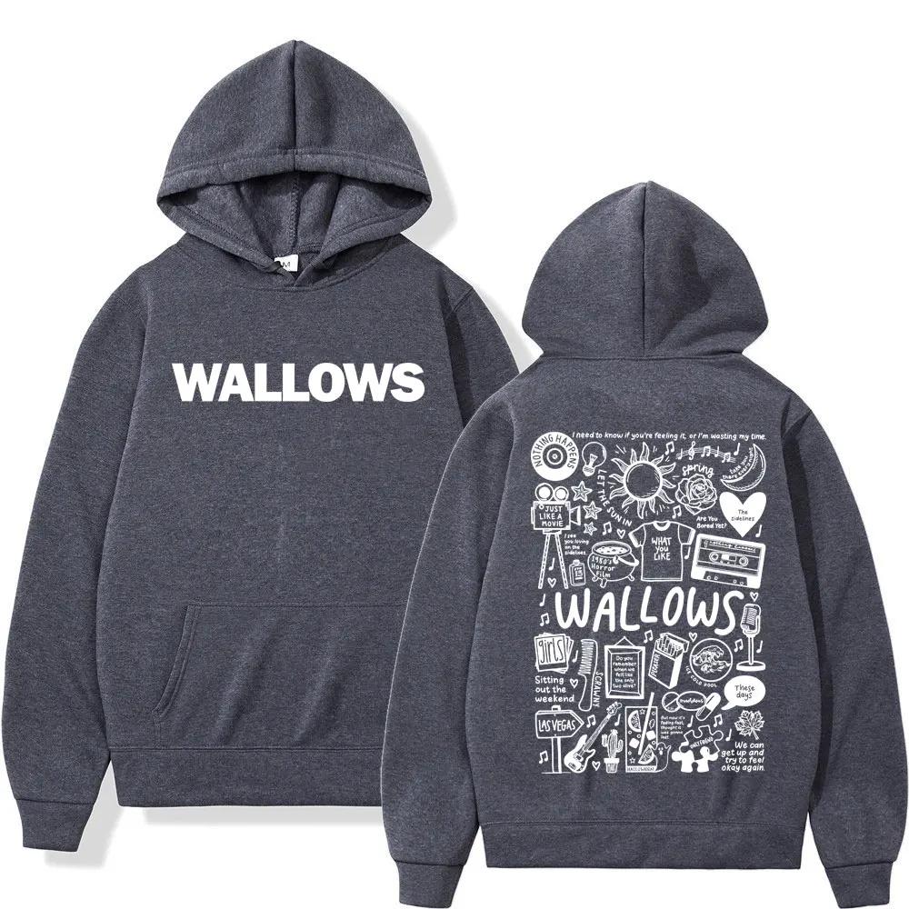 Autumn and Winter Warm Hoodies Rock Band Wallows Tour Men's and Women's Fashion Retro Hoodies Long Sleeve Sweatshirts