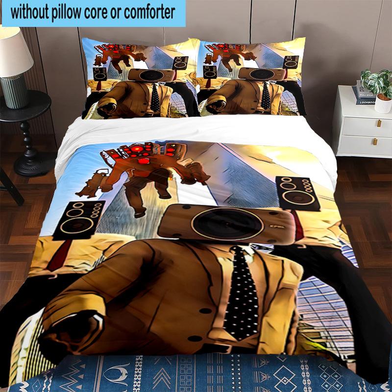3PCS Cameraman robot 3pcs Bedding,Including 3PCS Duvet Cover And 2pcs Pillowcases Perfect for Christmas,Ideal for Bedroom, Dormitory