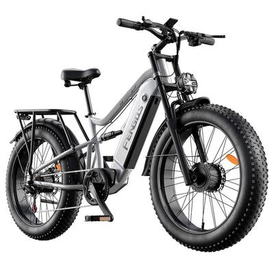 Bicicleta Elétrica FENGQS H6 PRO Motores Duplos de 750W Bateria 52V 17.5Ah Pneus 26*4.0 polegadas Velocidade Máxima 60km/h Autonomia Máxima 140km 7 Velocidades