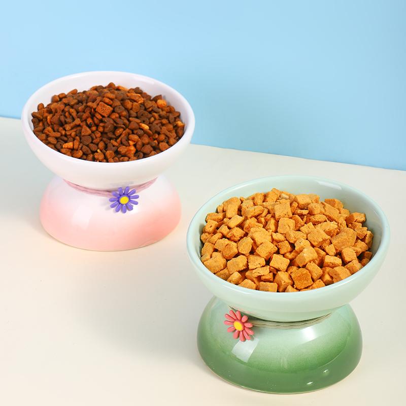 

Керамическая миска для кошек небольшого размера, кормушки для домашних животных, кормушки для воды, градиентные кормушки для щенков, собак, принадлежности для питья и еды