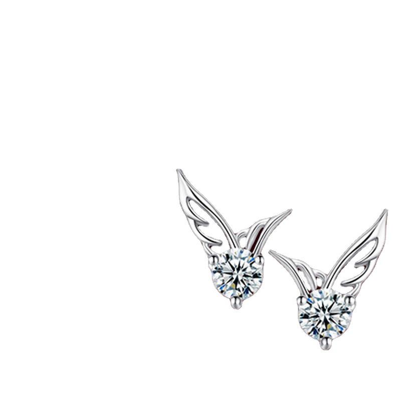 

Посеребренные серьги-пусеты в виде крыльев ангела 30% Silver (White Copper Platinum Plated)