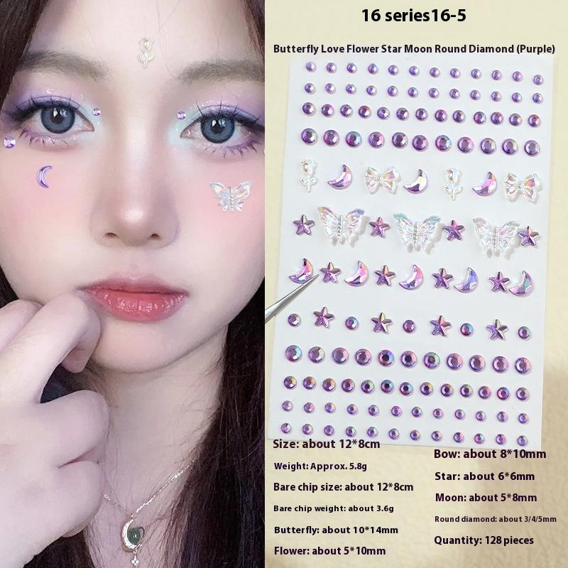 

NEW Crystal Butterfly Face Festival Glitter Gems, DIY Rhinestone Patches for Eyes, Body & Nails, Stage Makeup & Festival Decor