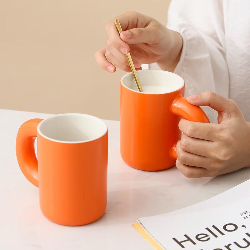 Weidu Minimalistische Keramik-Paartasse mit großen Ohren