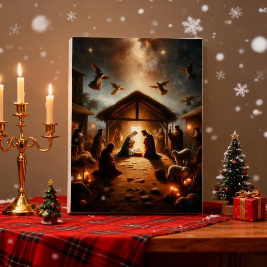 Nativity Advent Calendar 2025 24 Days Christmas Countdown Calendar with 24 Nativity Scene Ornaments Christian