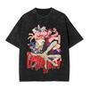 Animation Washed Printing Short-sleeved Round Neck Casual Loose Street Wear High-quality Y2K T-shirt Unisex