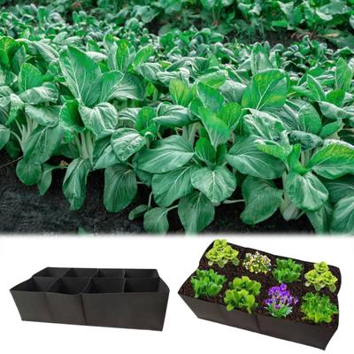 Σακούλα Φύτευσης 8 Θέσεων Παχύ Φυσικό Ύφασμα Σακούλες Φύτευσης Ανθεκτική Γλάστρα Φύτευσης για Καλλιέργεια Λαχανικών Λουλουδιών Φυτών Εξωτερικού Χώρου