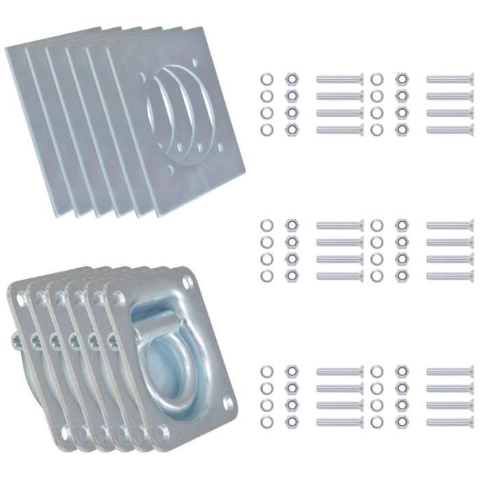 VidaXL Anneau d'arrimage pour remorque 6 pcs Acier galvanisé 2000 kg