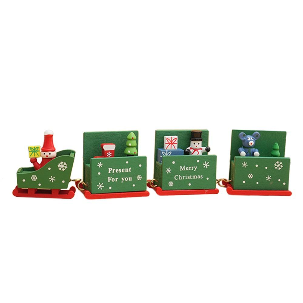 Multicolor Christmas Train Cartoon Animal Mini Christmas Tree Train  Ornament