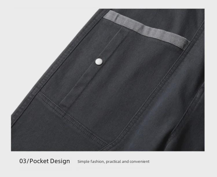 Qiuchao Men's Four-Way Stretch Casual Pants - Comfortable, Breathable, Anti-Wrinkle, and Straight Fit with Four Pockets.