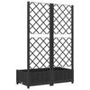 Vidaxl Garden Planter With Trellis, Black, 80X40X121.5 Cm, Pp