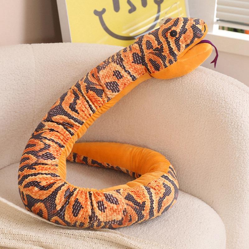 90cm-170cm Simulierte Python Plüsch Schönes Tier Handpuppe Spielzeug Stofftier Schlangenpuppen Heimdeko Geburtstag Weihnachten Exquisite Geschenke