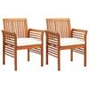 Day and Night - Day and Night Garden Dining Chairs 2 Units with Solid Acacia Wood Cushions