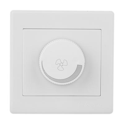 Deckenleuchte Lüfter Geschwindigkeitsregler Schalter Weiß Wandpaneel Knopf AC250V 100W 86x86mm