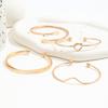 INS Fashionable and simple knotted design V Open-ended bracelet Versatile Stackable Adjustable Open Bracelet Set for Women