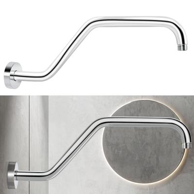 Multipurpose Wall Mounted Shower Arm Matte Black Finish Accessory for Fixed and Handheld Showerheads with Flanges